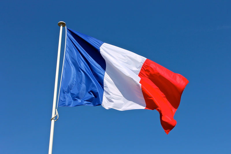 Drapeau de la France en extérieur