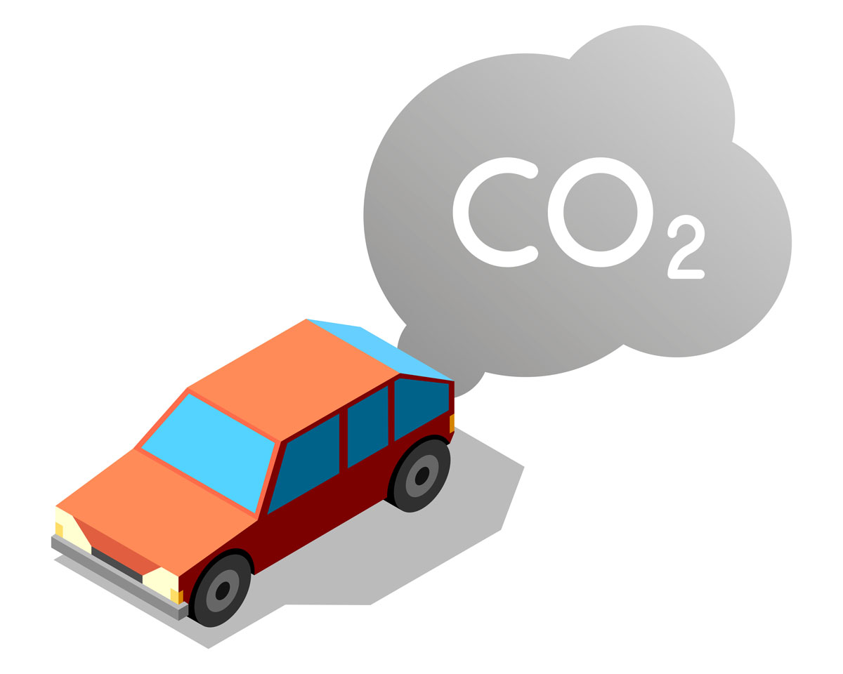 illustration montrant une voiture polluante