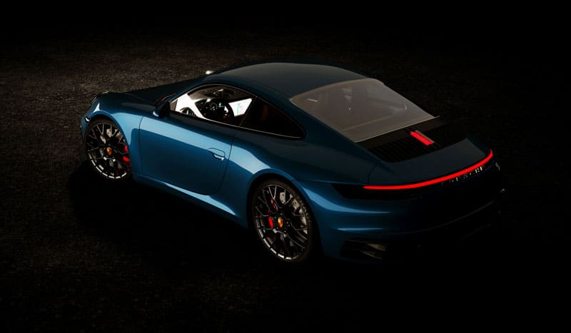 Porsche avec une carrosserie brillante